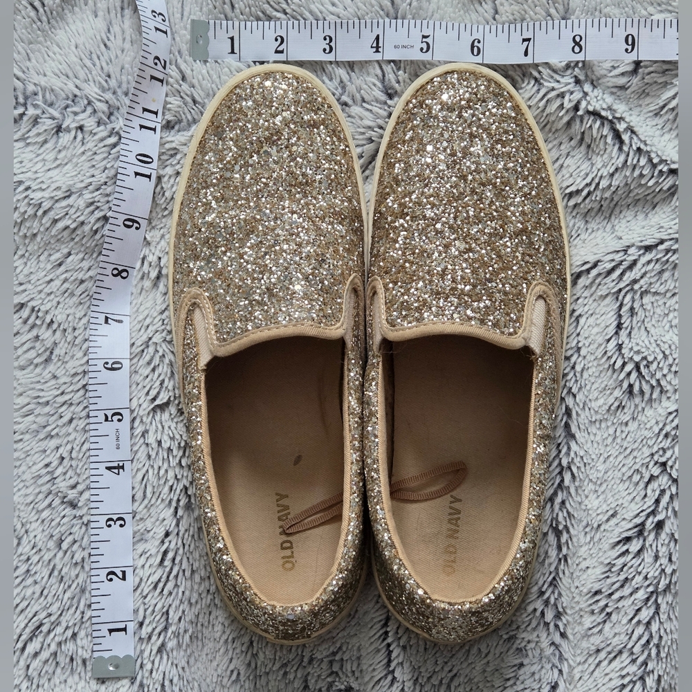 Old Navy Glittery Gold Women's Slip-On Sneakers - Picture 3 of 6